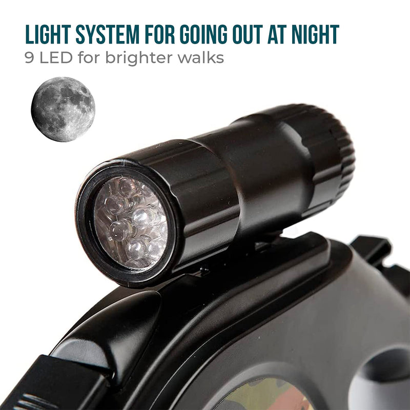 EDIPETS, Extendable and Retractable Dog Lead with LED Flashlight, Flexible Dog Lead for Training and Walking, Military Camouflage - PawsPlanet Australia