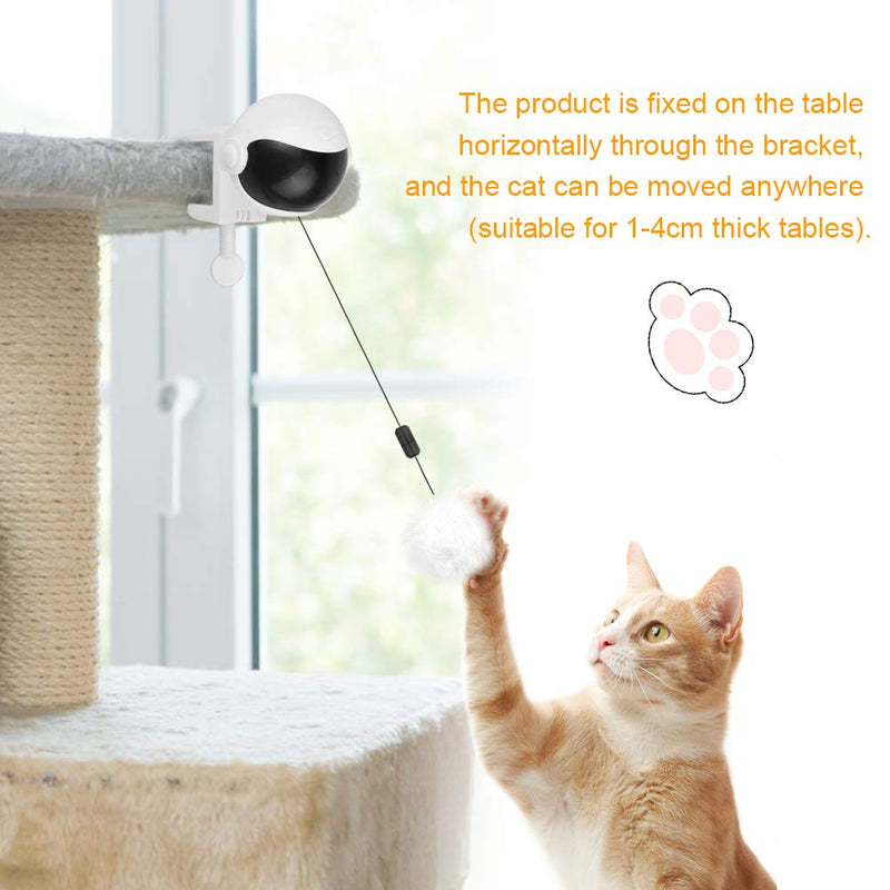 Interactive pet cat and dog toy ball with rope and plush ball, electric lift automatically teases cat toy, 360 ° automatic rolling interactive self-rotating pet ball - PawsPlanet Australia