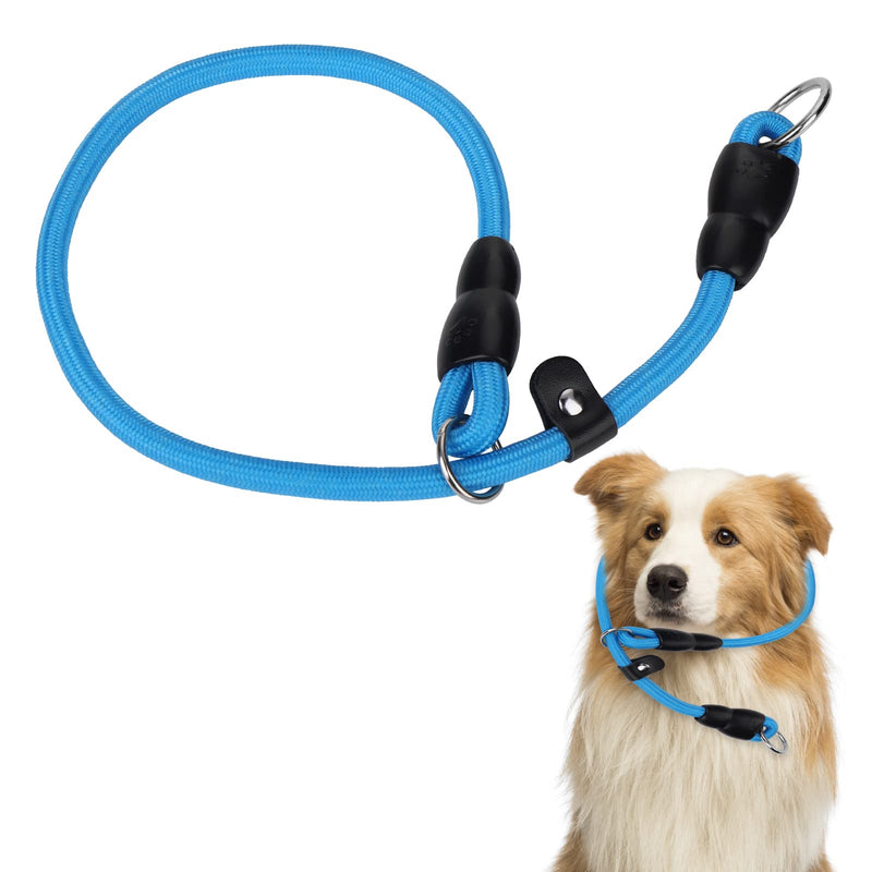 TIESOME Slip Collar Dog Training Choke Collar, Round Nylon Rope Collar No Pull P-Collar for Small Medium Large Dogs (Black M) Black M - PawsPlanet Australia