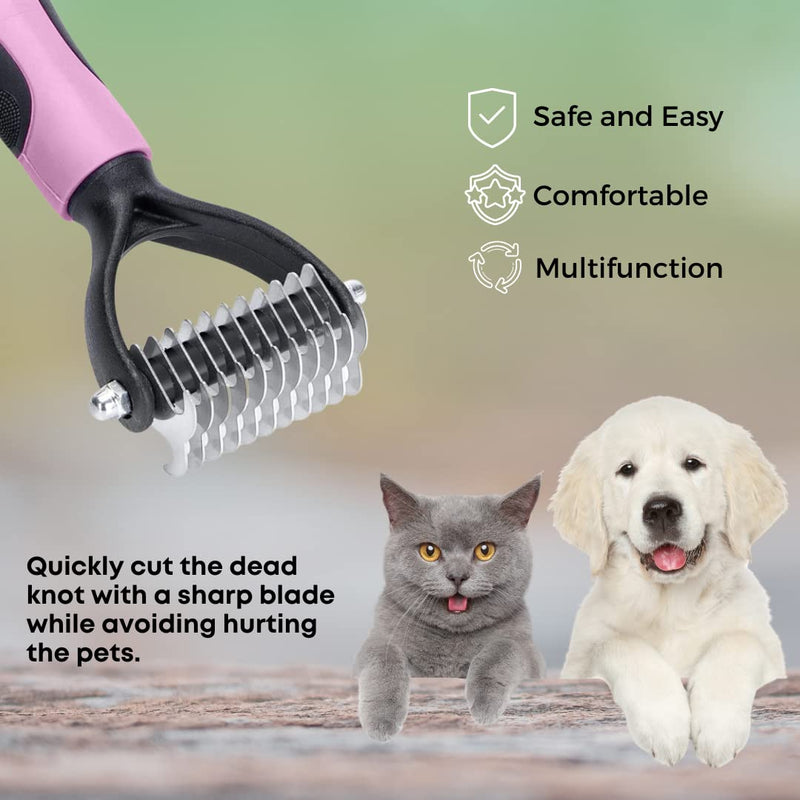 MYDAISY dog brush undercoat, dog brush long hair undercoat, cat brush long hair, dog comb, undercoat brush cat, dog brush, undercoat brush dogs, dog comb longhair S pink - PawsPlanet Australia