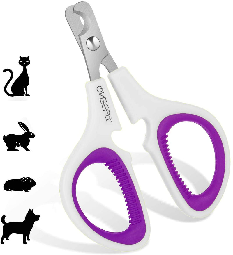 OneCut Rabbit Claw Scissors, Claw Scissors for Dogs with Non-Slip Handles, Nail Clippers for Pets, Claw Nail Clippers for Trimming Cats, Puppies, Kittens (Pink) (S, Purple) S 1 Purple - PawsPlanet Australia