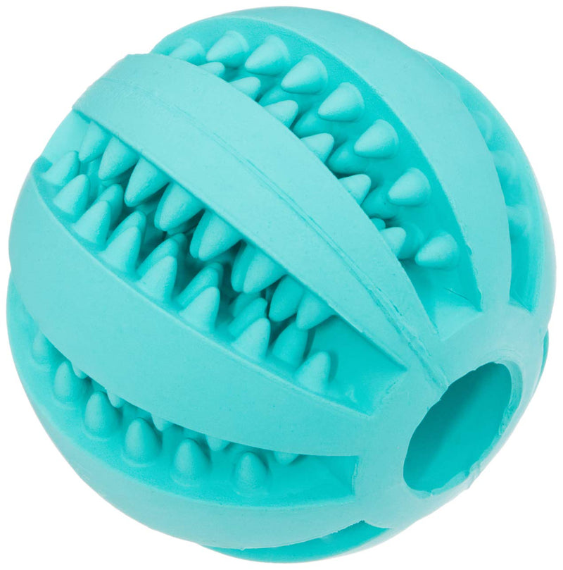 Trixie, dog, Denta Fun Ball, natural rubber with mint flavor, all breed sizes, 7 cm turquoise / without rope - PawsPlanet Australia