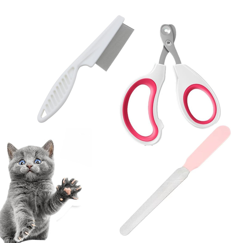 Claw scissors for cats pink, professional cat nail scissors, claw scissors for dogs, small cats, claw cutter, safety, cat accessories, ideal for small dogs, puppies, cats with file and cat brush - PawsPlanet Australia