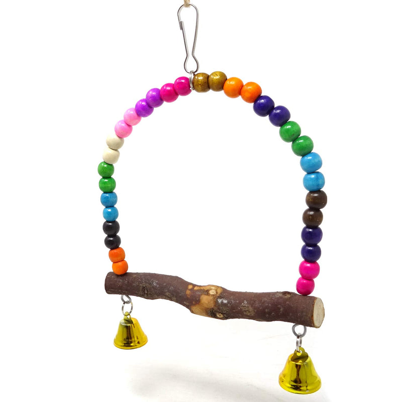 [Australia] - HONBAY Wooden Bird Swing Perch Parrot Hanging Toy for Small Sized Birds 