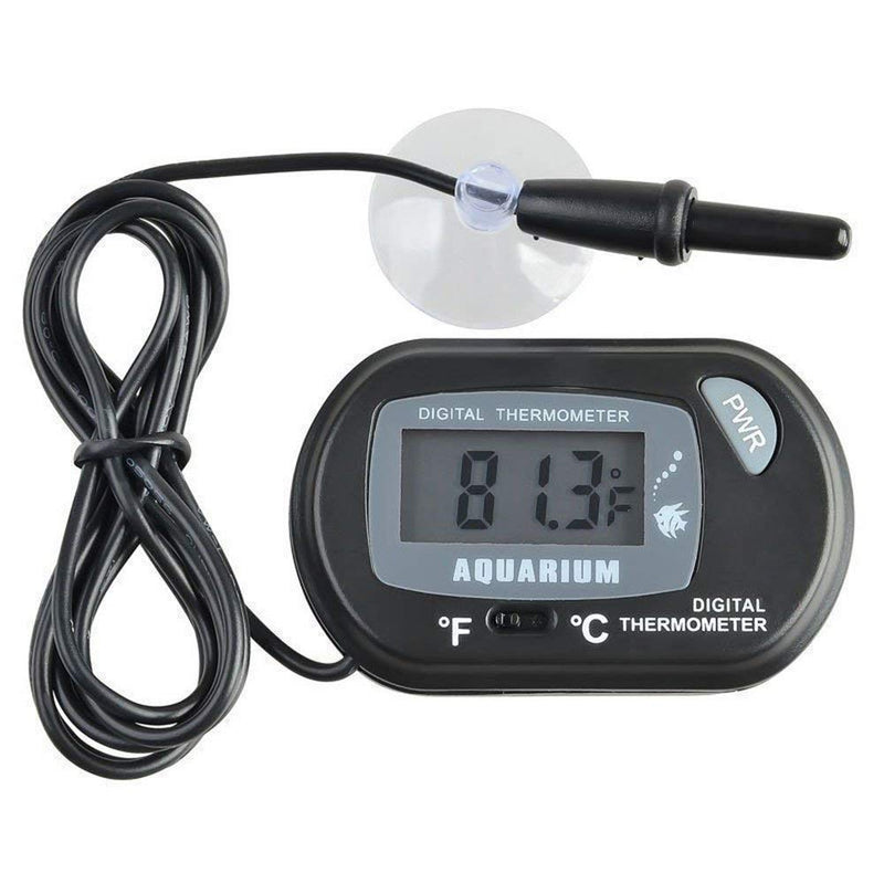 JZK 2 x Small Digital Aquarium Thermometer with Suction Cups & Probe & Battery, Water Temperature Gauge Meter for Marine Fish Tank, Incubator, Reptile Tank - PawsPlanet Australia