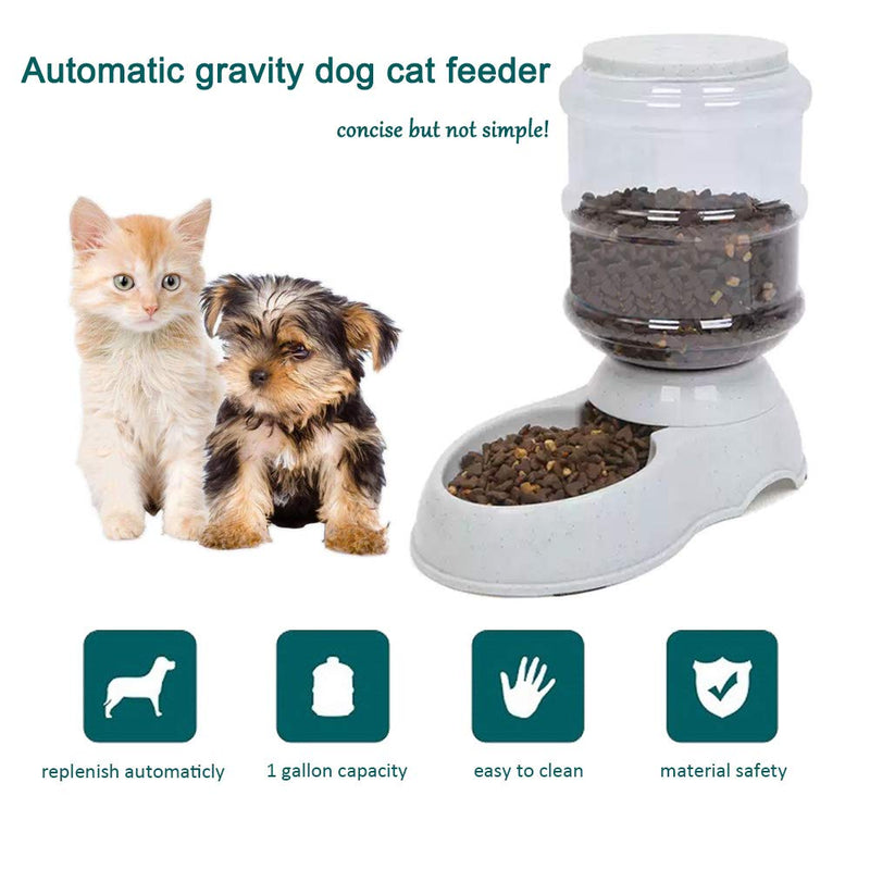 YNC Automatic Cat Feeder, 1 Gallon Cat Dog Food Dispenser, Durable Automatic Gravity Cat Dog Feeder, Practical Automatic Pet Feeder Food Dispenser for Cats, Small Dogs and Other Cute Small Pets - PawsPlanet Australia