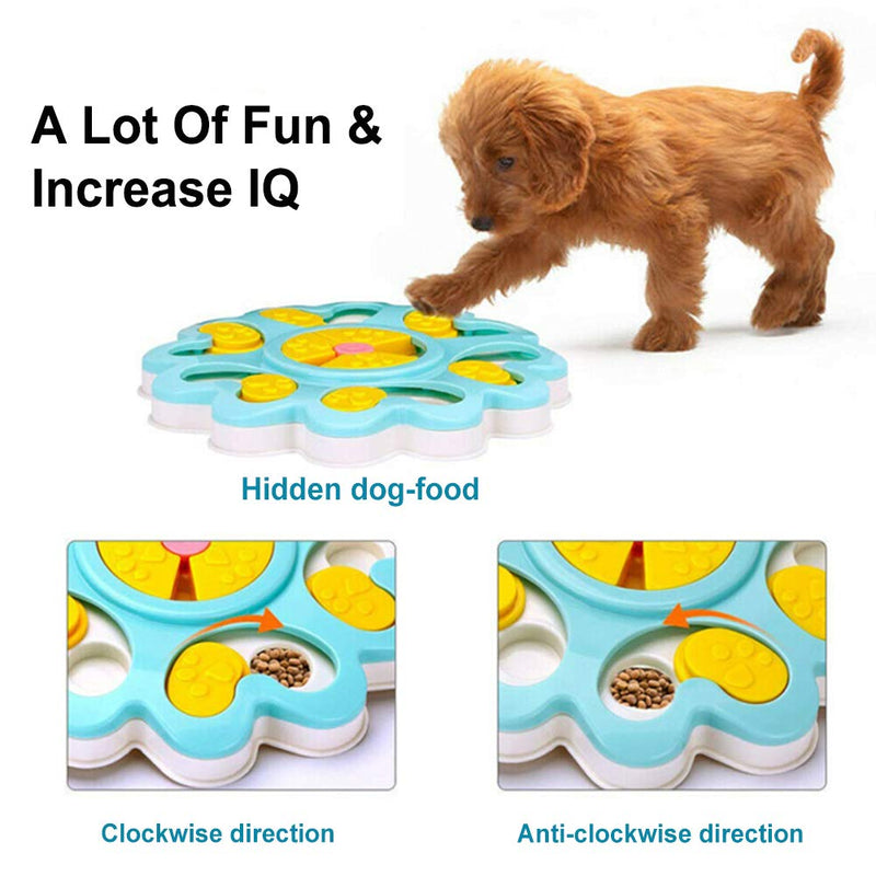 YUIP Dog Training Games Feeder, Dog Puzzle Feeder Toy, Improve IQ Dog Training Games Feeder, Puppy Treat Dispenser Puzzle Slow Feeder Dog Toy with Non-Slip (Blue) - PawsPlanet Australia