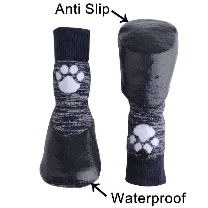 [Australia] - KOOLTAIL Dog Socks Anti Slip with Straps Traction Control Waterproof Paw Protector L - Paw Width: 2.2", Length: 5.9" 
