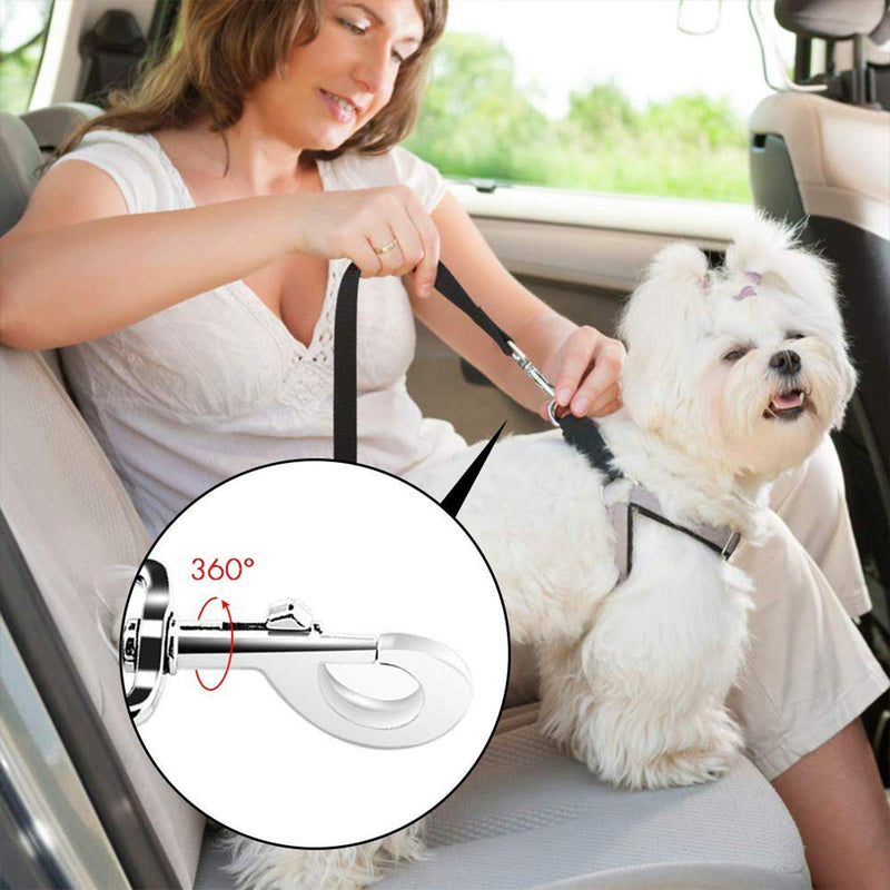 [Australia] - Pet Seat Belt, Adjustable Telescopic Car Shockproof Cat and Dog Buffer, Black 