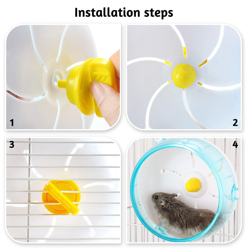 tuleboln 17.5cm (6.9 Inches) Silent Hamster Exercise Wheel Pets Running Sports Jogging Wheel Silent Large Spinner Exercise Running Wheel for Hamsters, Gerbils, Mice or Other Small Animals - PawsPlanet Australia
