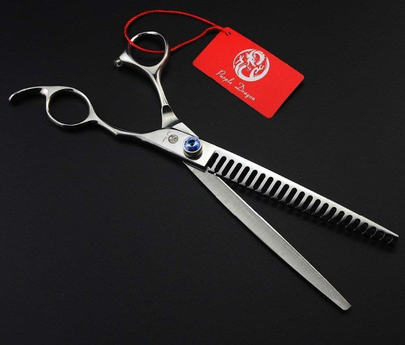 [Australia] - Purple Dragon Professional Pet Grooming Shears Dog/Poodle Cutting/Blending/Thinning/Chunker Scissors with Leather Bag for Pet Groomer Set 12 