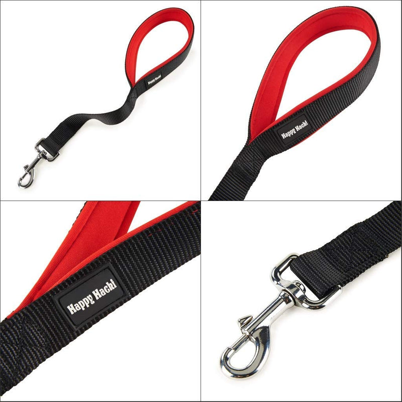 Lampop Short Dog Lead Leash for Medium Large Soft Padded Handle Strong Dogs Leads Easy Control Nylon Pet Walking Training Leads Handle For Fat Large Medium Dogs(Black, L: 18.1in Length) L: 46CM/18.1in Length Black - PawsPlanet Australia