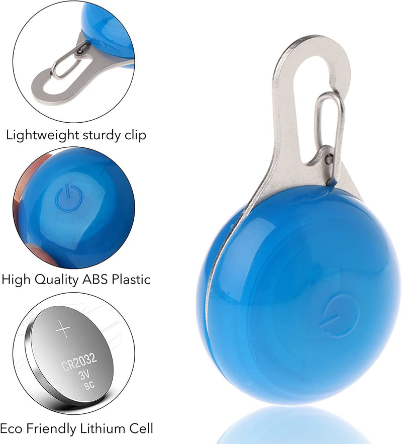 Homeet Dog Safety Flashing Light Clip-On LED Light Pendant Pet Light Collar with 3 Flashing Modes Safety Light for Dog Safety Pack of 3 - PawsPlanet Australia