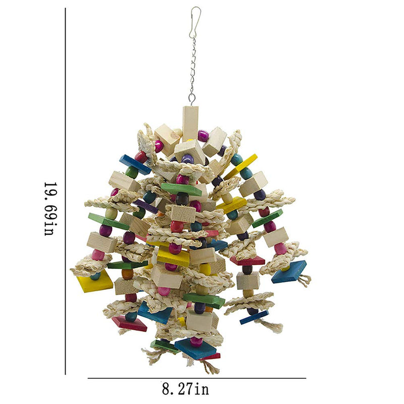 [Australia] - MQ Bird Toy Parrot Toy Made with Nature Wood, Parrot Toys for Large and Medium Birds, Best Toys for African Grey, Parakeets, Amazon Parrots, Finch, Budgie, Cockatiels, Conures Wooden Color 