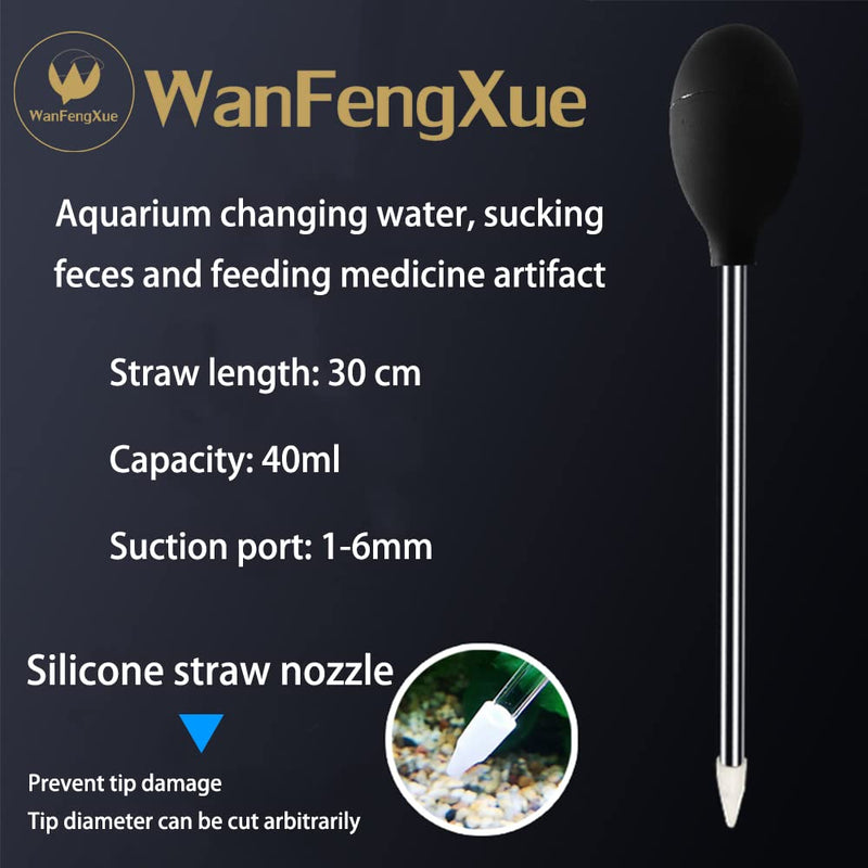 WanFengXue Aquarium Coral Feeder Black Acrylic Marine Fish Reef Feeding Tube 30cm Long Dropper Multifunctional Fish Feeder Tool for Most Aquarium Organisms - PawsPlanet Australia