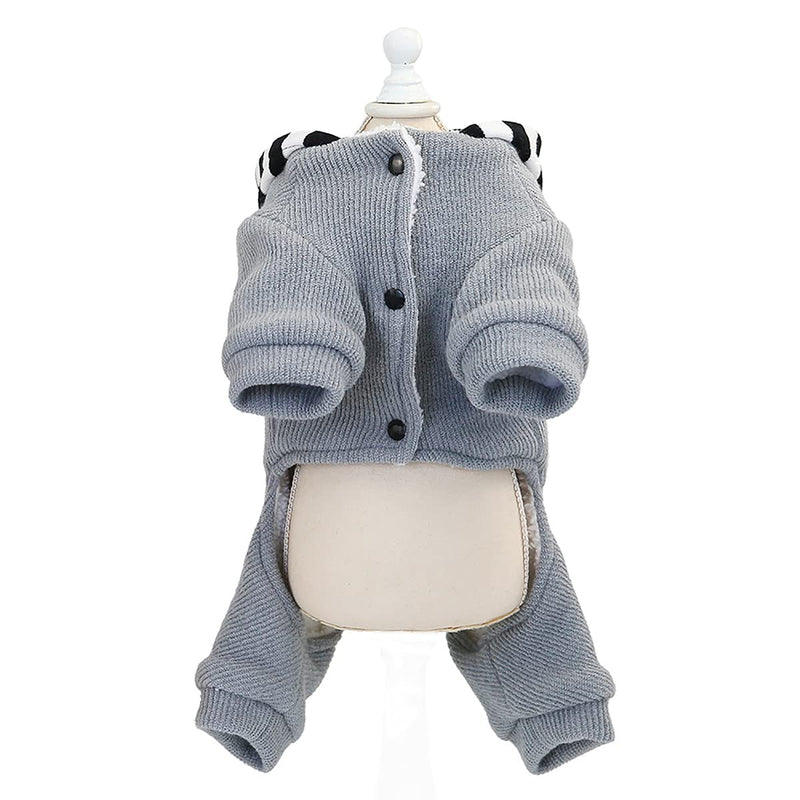 Dog Sweater Dog Clothes Fleece Dog Woolen Sweater Winter Warm Sweat Shirt 4 Legs Jumpsuit Simple Hoodie Fleece Sweater for Small Dog Medium Dog Cat Grey S - PawsPlanet Australia