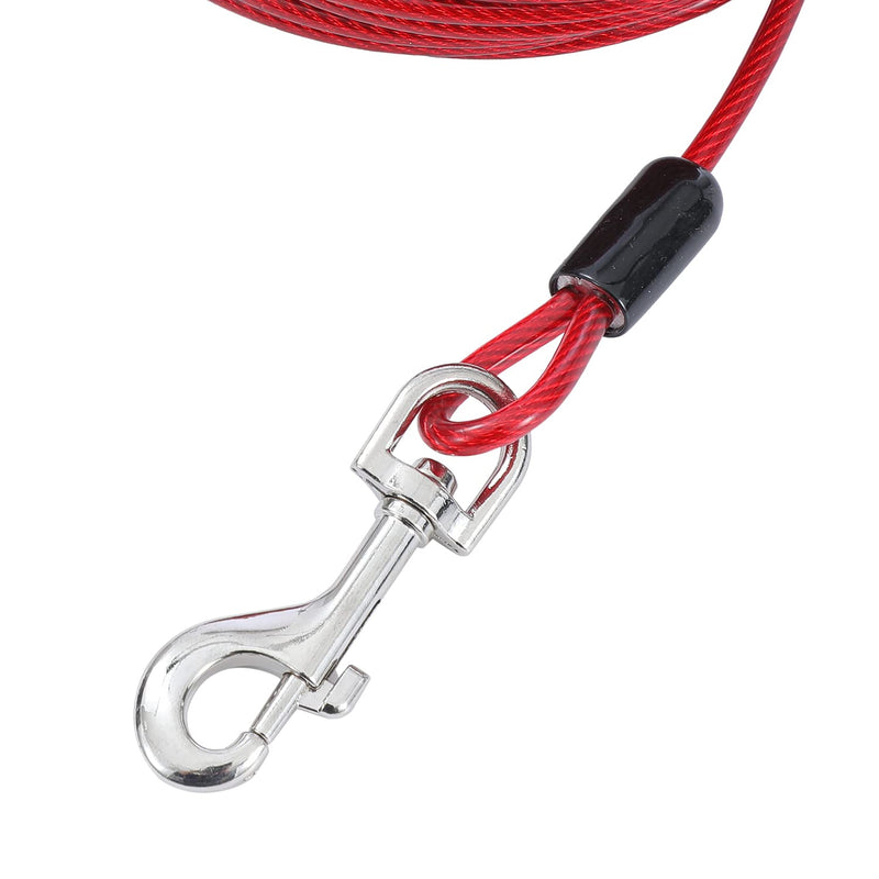 TOPWAY yard leash for dogs 9 m, dog leash dog tie cable galvanized steel, dog tie out cable, tie-out leashes for dogs, for outdoor yard camping outdoors, red - PawsPlanet Australia