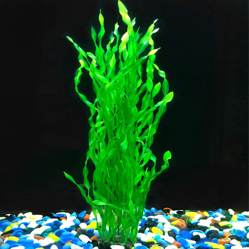 [Australia] - Lantian Grass Cluster Aquarium Décor Plastic Plants Extra Large 22 Inches Tall, Green 