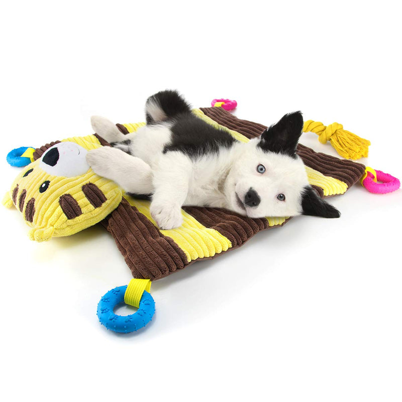 [Australia] - AWOOF Puppy Bed with Puppy Teething Toys, Puppy Starter Kit Pet Bed with Chew Squeak Rope Toys, All-in-One Durable Dog Bed Mat for New Puppies 