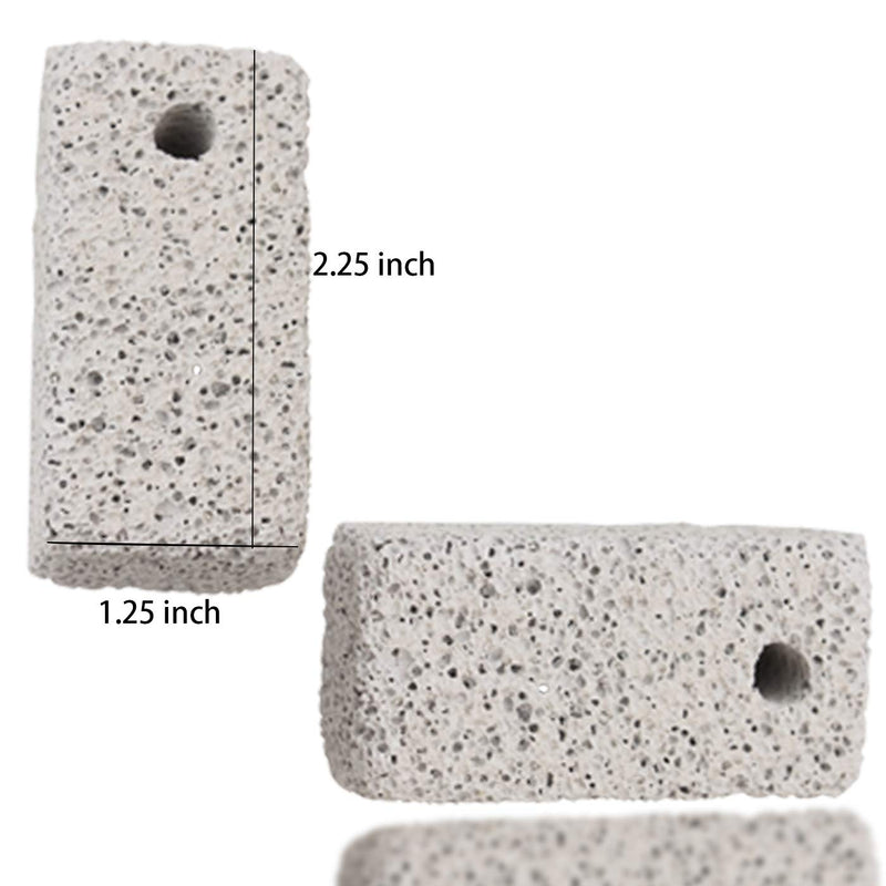 LeonBach 12 Pcs Rectangle Lumpy Volcanic Rock Molar Stone with Holes for Various Small Pets Such as Hamster Rabbit Guinea Pig Chinchilla - PawsPlanet Australia