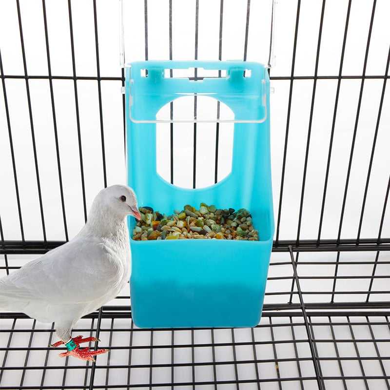 2 Pcs Pigeon Plastic Feeder, Bird Food Feeding Hanging Box for Bird Poultry Pigeon Parrot Parakeet Budgie Cage (One Hole) - PawsPlanet Australia