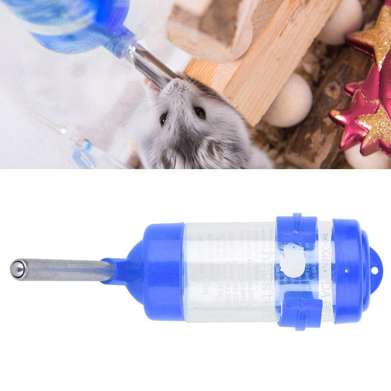 No Drip Hamster Water Bottle, Chinchilla Water Feeder, Portable Screw-On Bracket Traveling Park for Small Pet Rabbit(blue) blue - PawsPlanet Australia