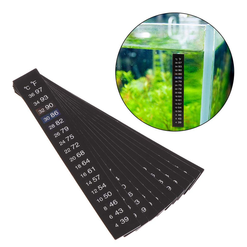 Thermometer Strip,Stick-on Thermometer,10 Pcs Dual Scale Digital Aquarium Fish Tank Thermometer Temperature Sticker Stick-On Change Color Temperature Sticker for Wine Beer Home Brew Aquarium Fish Tank - PawsPlanet Australia