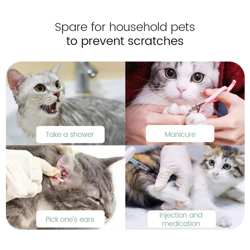 Creperture Pack of 4 Silicone Cat Shoes Cat Anti-Scratch Boots Silicone Adjustable Cat Paw Protector Foot Cover for Cats Bathing Shaving Checking, Green - PawsPlanet Australia