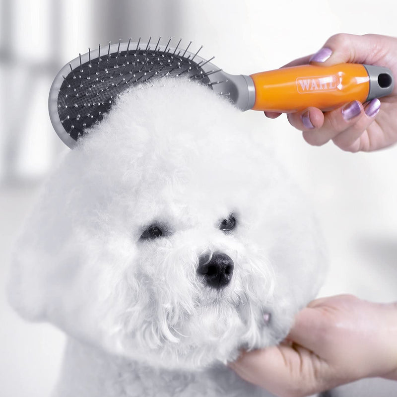 Wahl Nylon Ball Pin Brush, Pet Brush for Dogs and Cats, Professional Grooming Tools, Removes Knots and Tangles, Gel Handle, Pin Brush for Pets, Easy Clean - PawsPlanet Australia