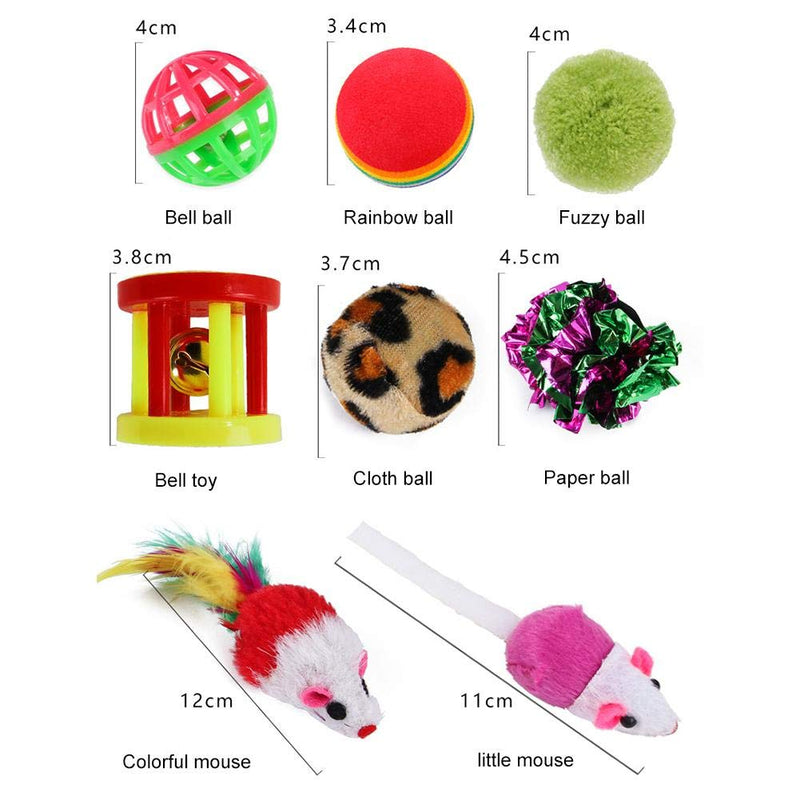 WeFine Cat Toys 21 Pcs Kitten Toys Cat Interactive Toys Set for Indoor Cats - PawsPlanet Australia