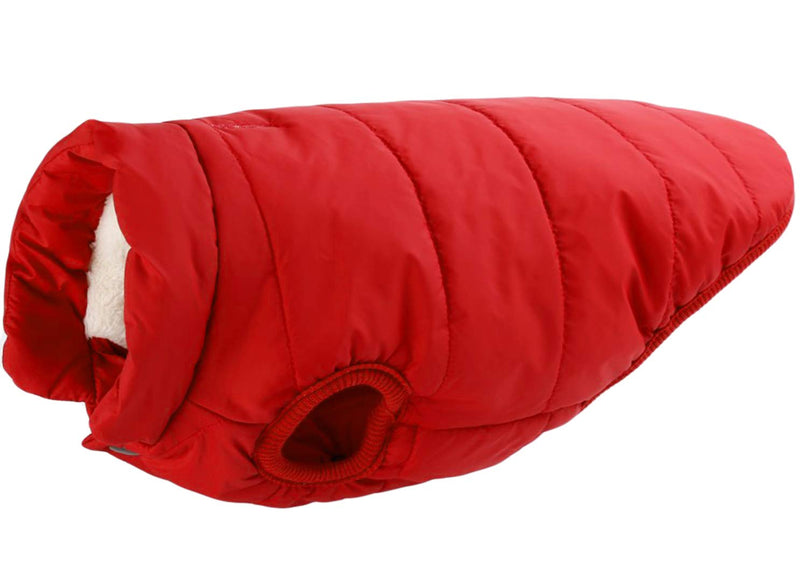 Xiaoyu Warm Dog Jacket for Small/Medium Dog Winter Coat, 2 Layers Fleece Lined, Soft Windproof Small Dog Coat, Red, XXL - PawsPlanet Australia