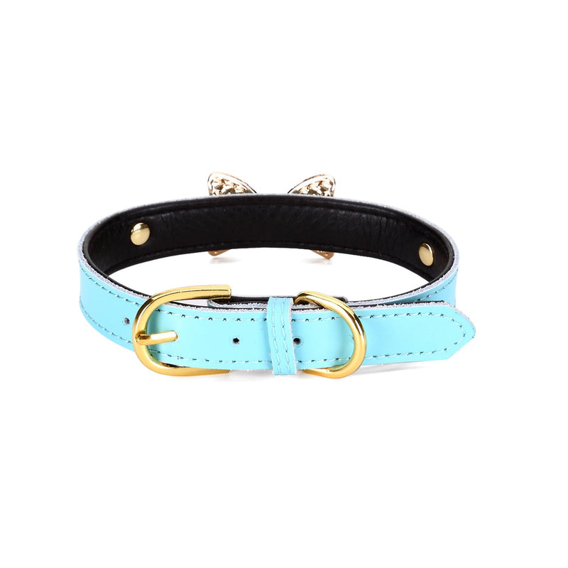 hiumi Dog Collars Puppy Hot Cute Crystal Bowknot Small Pet Collar Cat Bell Collar for Dogs Adjustable Leather Buckle Neck Strap Collars S Blue - PawsPlanet Australia
