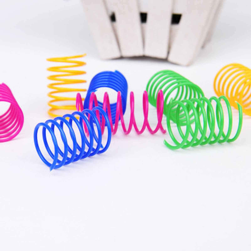 Cat Springs Toy Coil Indoor Soft Colourful Spiral Plastic Wide Pet Jouet Pour Chats - PawsPlanet Australia