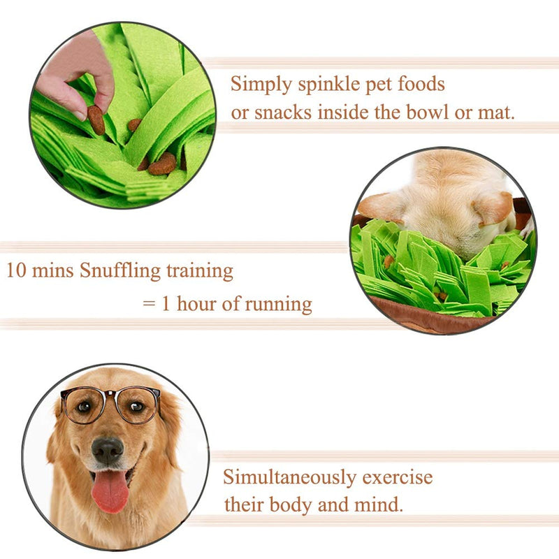 [Australia] - Coppthinktu Snuffle Mat for Dogs - Durable Dog Nosework Mat, Encourages Natural Foraging Skills Dog Feeding Mats - Dog Smell Training Mat Nose Work Blanket Green 
