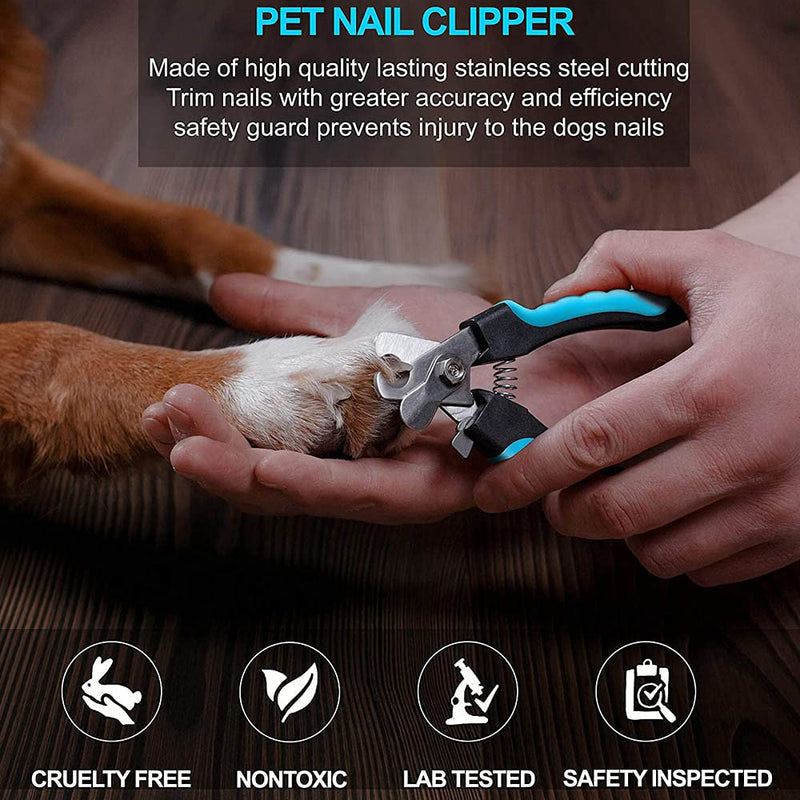 HouChanges Nail Clippers for Small Dogs Cats,Safety Guard Ergonomic Protective Pets Nail Cutter(Blue) NailClippers - PawsPlanet Australia