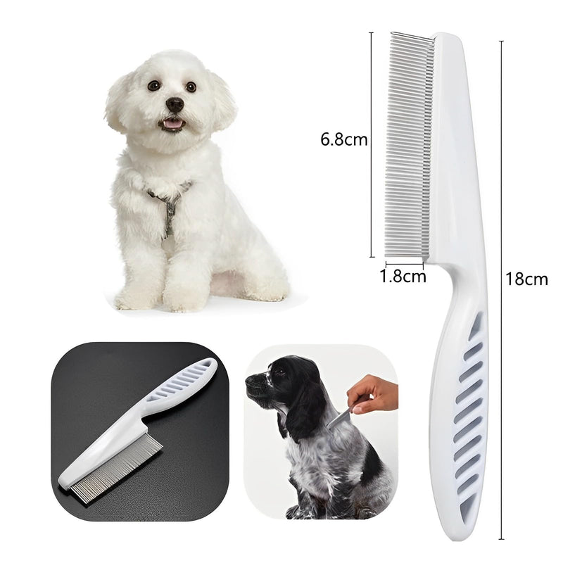 Flea comb for dogs and cats, professional dog combs, pet comb for removing fleas, lice comb, dust comb with rounded metal teeth for gentle care - PawsPlanet Australia