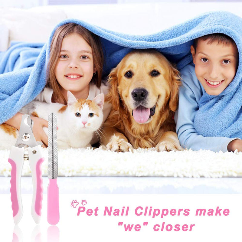 Dog Nail Clippers 2 pcs, Professional Pet Nails Clippers Kit with Claw Cutter/Nail File, Dog/Cat Grooming Nail Clipper Set Safety Guard for Small Medium Animal Nails Care - PawsPlanet Australia