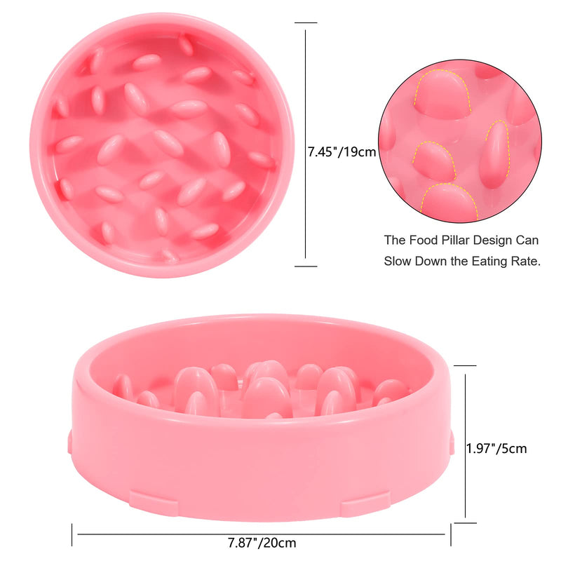 JASGOOD Slow Eating Dog Bowl Fun Interactive Feeder Slow Feeder Bowl Healthy Eating Diet Bloat Foraging Dog Bowl 1-Pink - PawsPlanet Australia