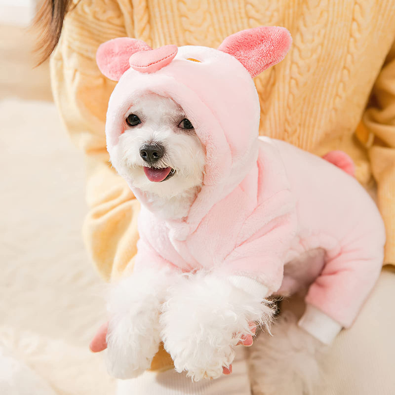 Galatée Small Dog Jumpsuit, Cute Pet Clothes Winter Warm Coat for Small and Medium Pets, Pet Overalls Cozy Winter Puppy Coats Jacket（XS, Love Bear XS - PawsPlanet Australia