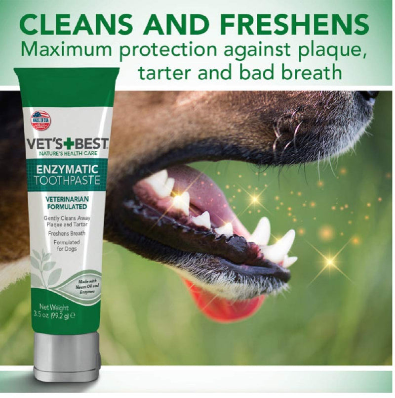 Vet’s Best Enzymatic Dog Toothpaste | Teeth Cleaning and Fresh Breath Dental Care Gel | Vet Formulated - PawsPlanet Australia
