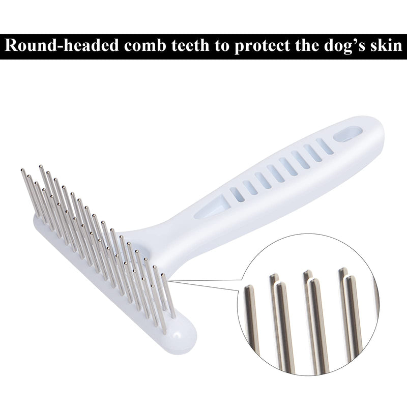 PHINGEER Double Row Undercoat Rake Comb, Hair Grooming Brush Comb Dog Grooming Tool 2pc Set, Removes Knots, Mats and Tangled Hair for Moult Long and Medium Hair Dog - PawsPlanet Australia