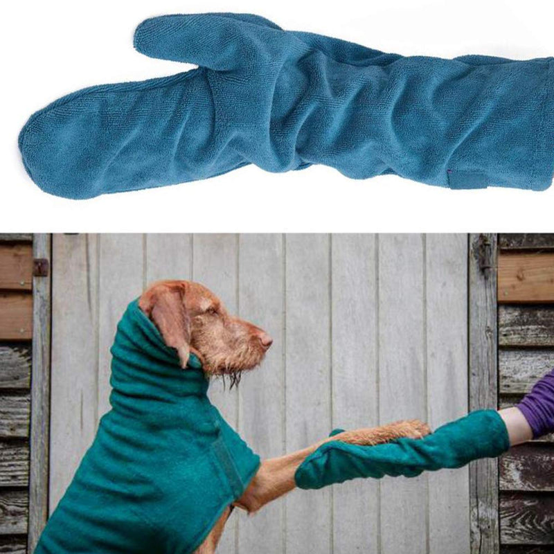 NA A Pair Dog Drying Mitts Ultra Soft Microfibre Quick Dry Pet Mitt Drying Dog Towel Glove for Drying Dog or Cat Fur After Bath Random Color - PawsPlanet Australia