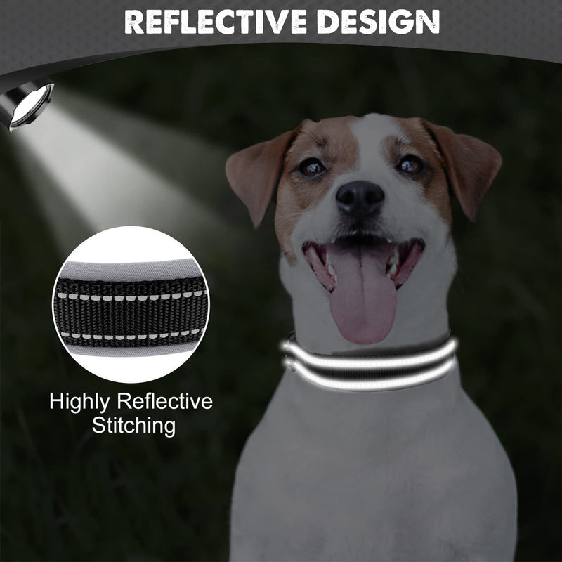 Joytale Neoprene Padded Dog Collar, 11 Colors, Reflective Wide Pet Collars with Durable Metal Belt Buckle, Adjustable Heavy Duty Nylon Dog Collar for Small Medium Large Extra Large Dogs Small (Pack of 1) Black - PawsPlanet Australia