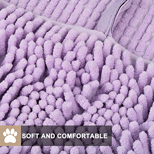 [Australia] - Skingwa Towel for Cleaning, Multifunctional Towel Dog Shower Towel Ultra Absorbent Microfiber Chenille Dog Bath Dry Towel for Grooming,13.8X31.5 inch Violet 