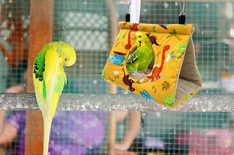 Vehomy Bird Parrot Warm Nest House Bird Winter Hanging Hammock with Hole and Dinosaurs Pattern Plush Snuggle Birds Sleeping Bed Parrot Hideaway for Cockatiels Parakeet Budgies African Grey S - PawsPlanet Australia