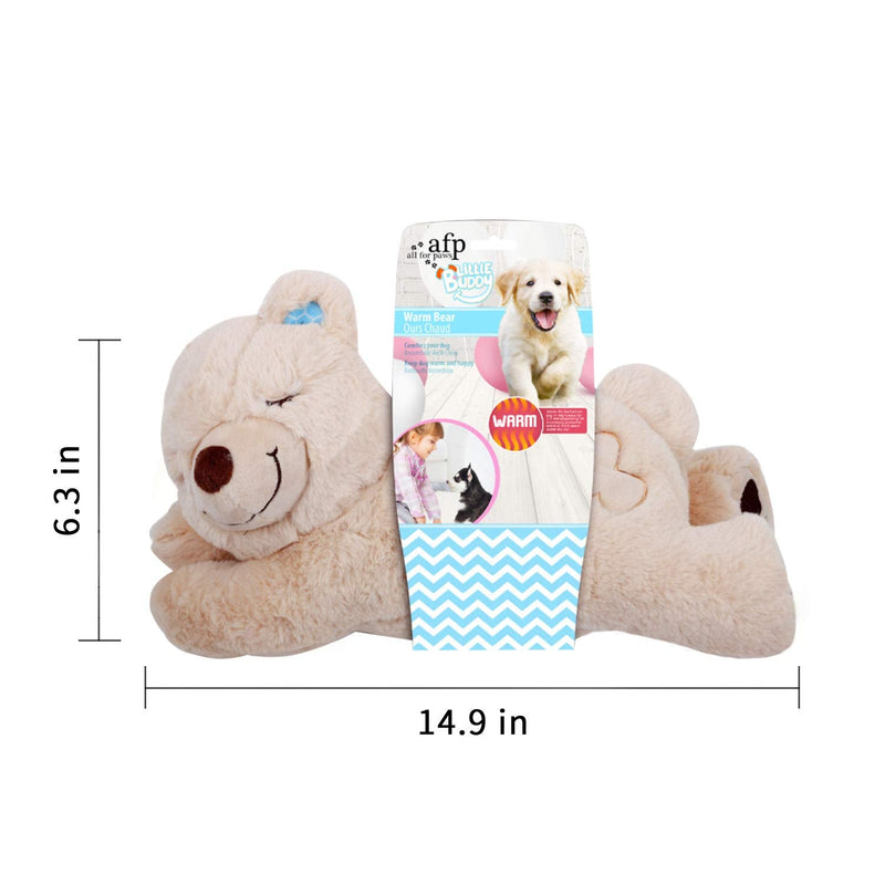 ALL FOR PAWS Little Buddy Snuggle Puppy Sleep Aid Plush Toy Warm Bear Pet Soothing Toys, Reduce Separation Anxiety Dog Toy - PawsPlanet Australia
