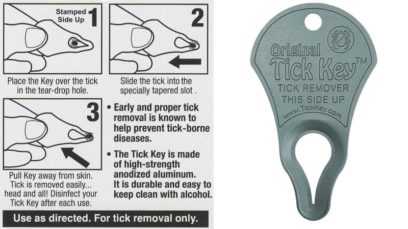 The Original Tick Key -Tick Removal Device - Portable, Safe and Highly Effective Tick Removal Tool (Pewter) - PawsPlanet Australia