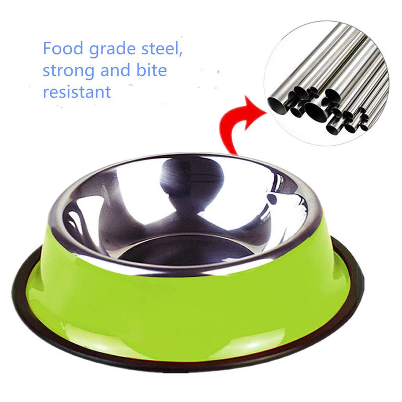 SHUNYOU 2-piece Dog Bowl Stainless Steel Non-slip And Leak-proof Cat bowl, Dog Food Bowl, Multifunctional Food-grade Travel Pet Bowl For Dogs, Pet Bowl For Cats And Dogs (S-18cm) S-18cm - PawsPlanet Australia