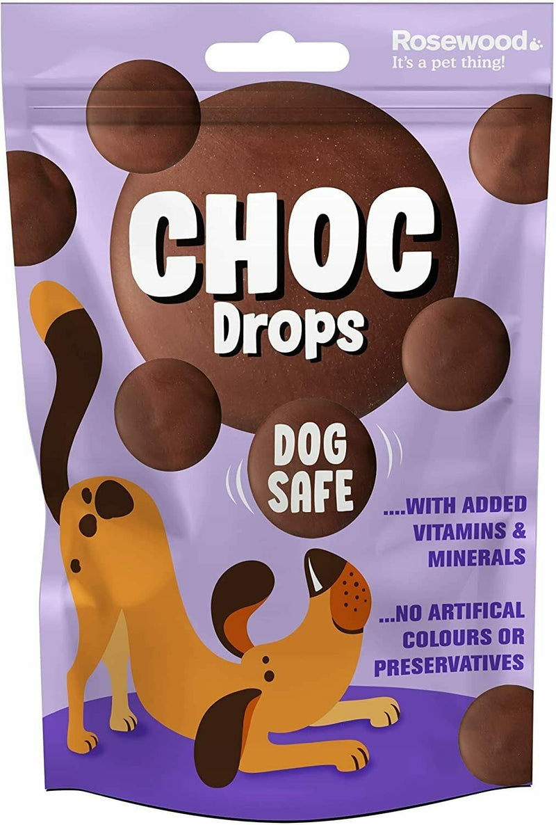 4 PACK ROSEWOOD CHOC DROPS DOG SAFE CHOCOLATE TREAT TRAINING BITE SIZE TREAT BUTTONS 200G - PawsPlanet Australia
