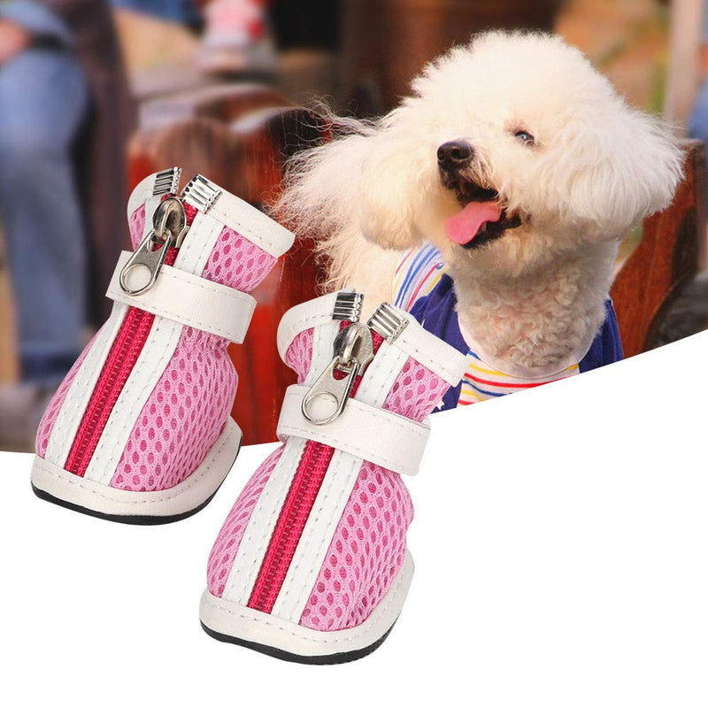 Atyhao Summer Breathable Dog Boots, 4pcs Paw Protector Dog Boots Breathable Protect Paws Soft Nonslip Soles Breathable Mesh Dog Shoes (#2) #2 - PawsPlanet Australia